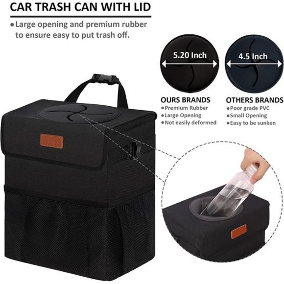 Car Trash Can for Car Cute, Car Trash Bag Bin Hanging Waterproof Automotive - Picture 3 of 6